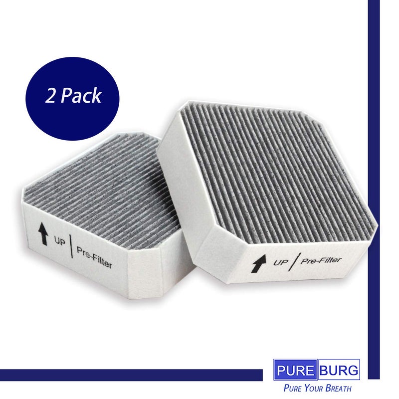 PUREBURG Replacement HEPA Pre-Filter Fits Molekule Air Purifier, High-efficiency Activated carbon 2-in-1 Air Clean Dust VOCs,2-Pack - Image 2